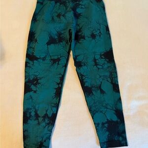 Women’s dark green and Black Tie-Dye Leggings